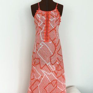 Sea Folly Australia Orange/White Print Maxi Halter Dress